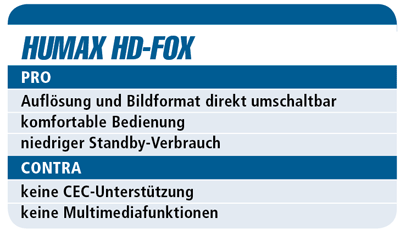 Test Humax HD-Fox - HDTV-Settop-Box für 200 €