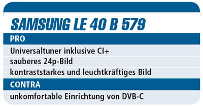 Test Samsung LE 40 B 579 - LCD-TV für 1.150 €