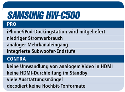 Samsung HW-C 500 - AV-Receiver für 300 €
