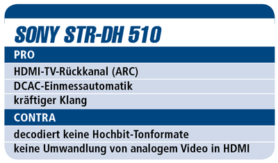 Sony STR-DH 510 - AV-Receiver für 270 €