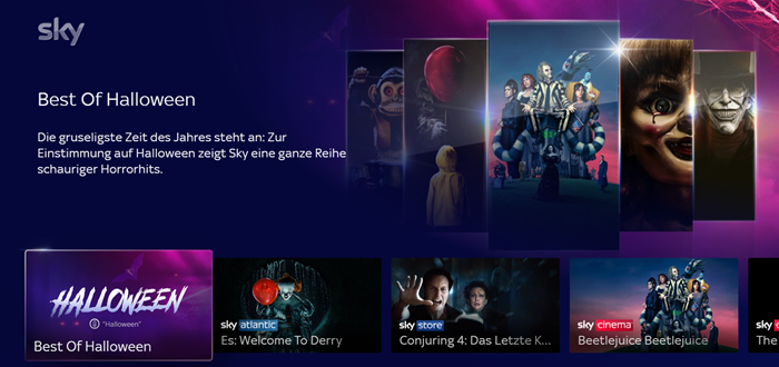 Sky bringt über 45 Horror-Hits zu Halloween